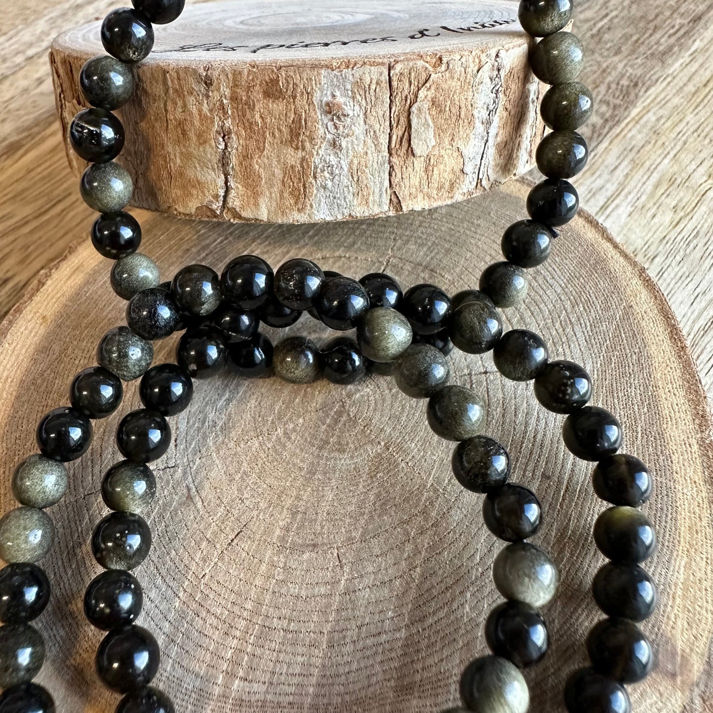 Bracelet en Obsidienne Dorée – Pierre de libération émotionnelle et d’ancrage puissant (Qualité AA)