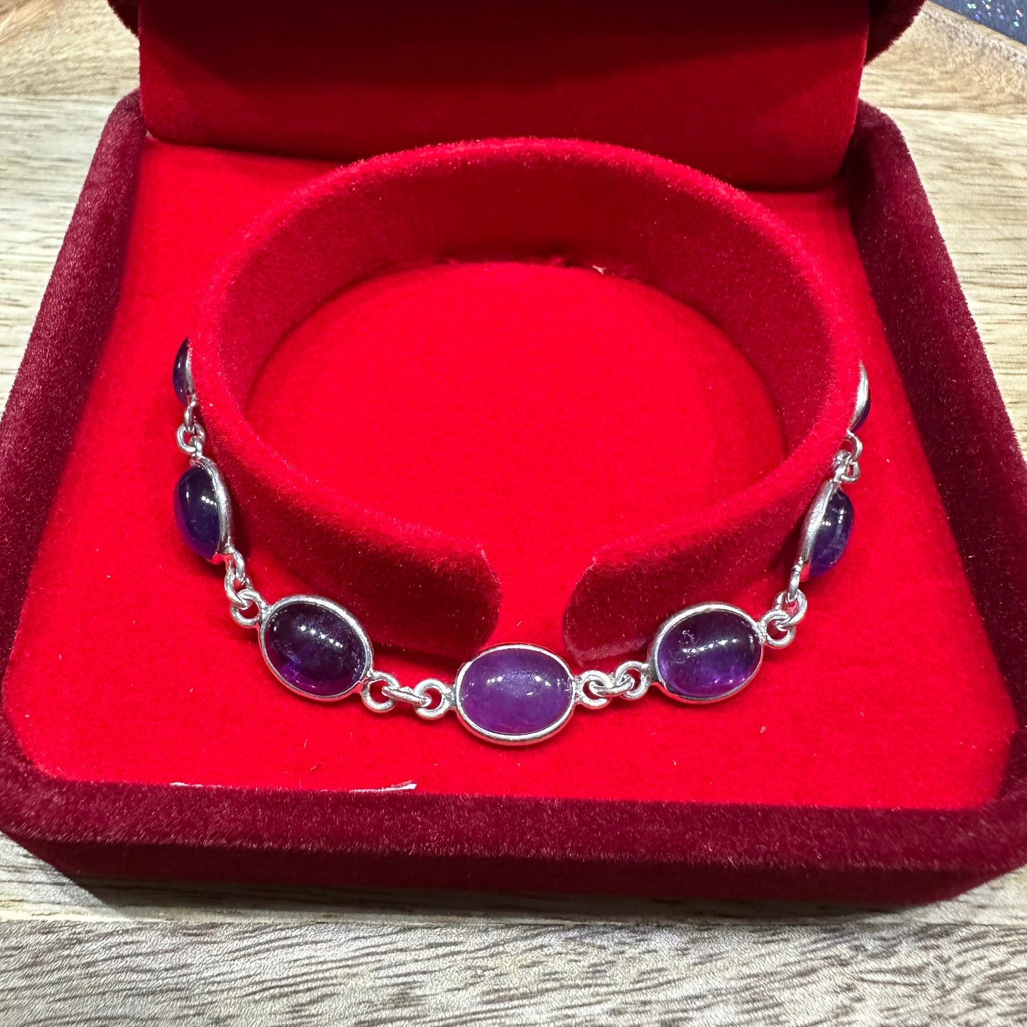 Bracelet argent 925 réglable Améthyste (Modèle 3)