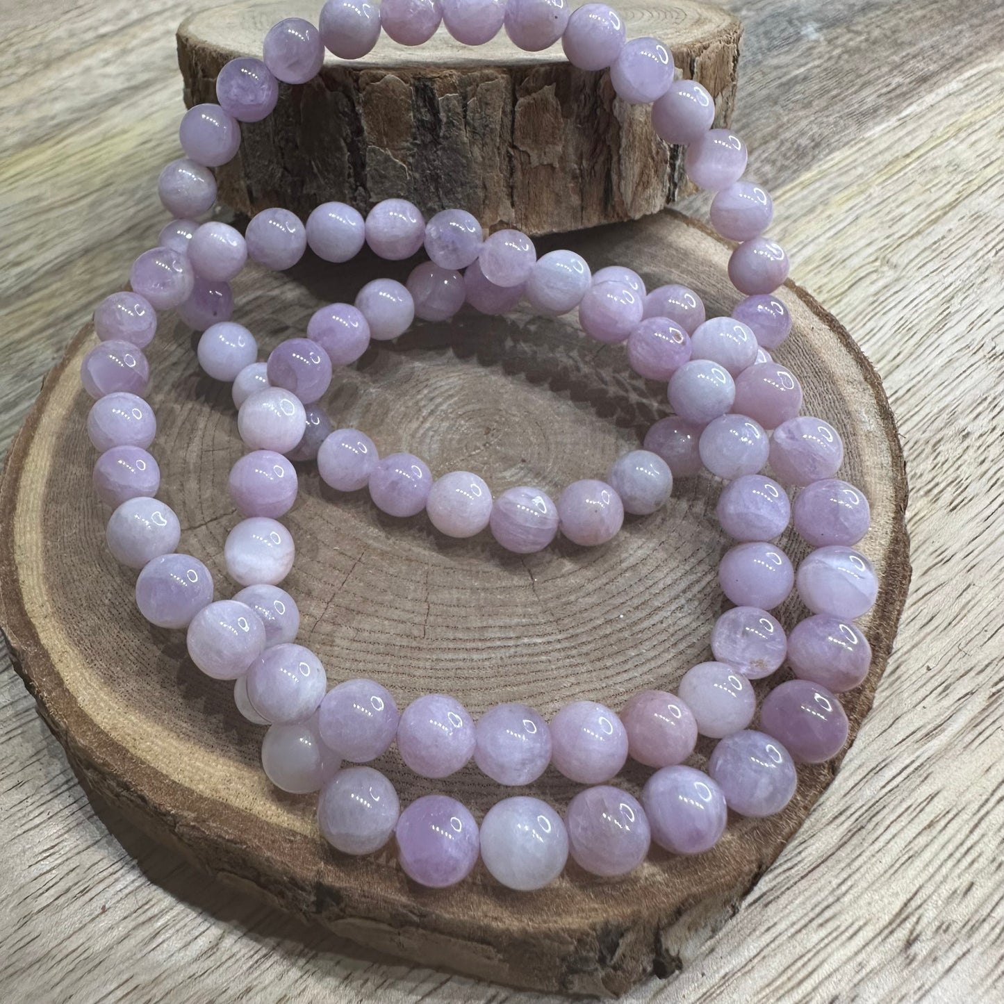 Bracelet Kunzite du Brésil 6mm – Libération émotionnelle et Douceur du cœur (Qualité AA)