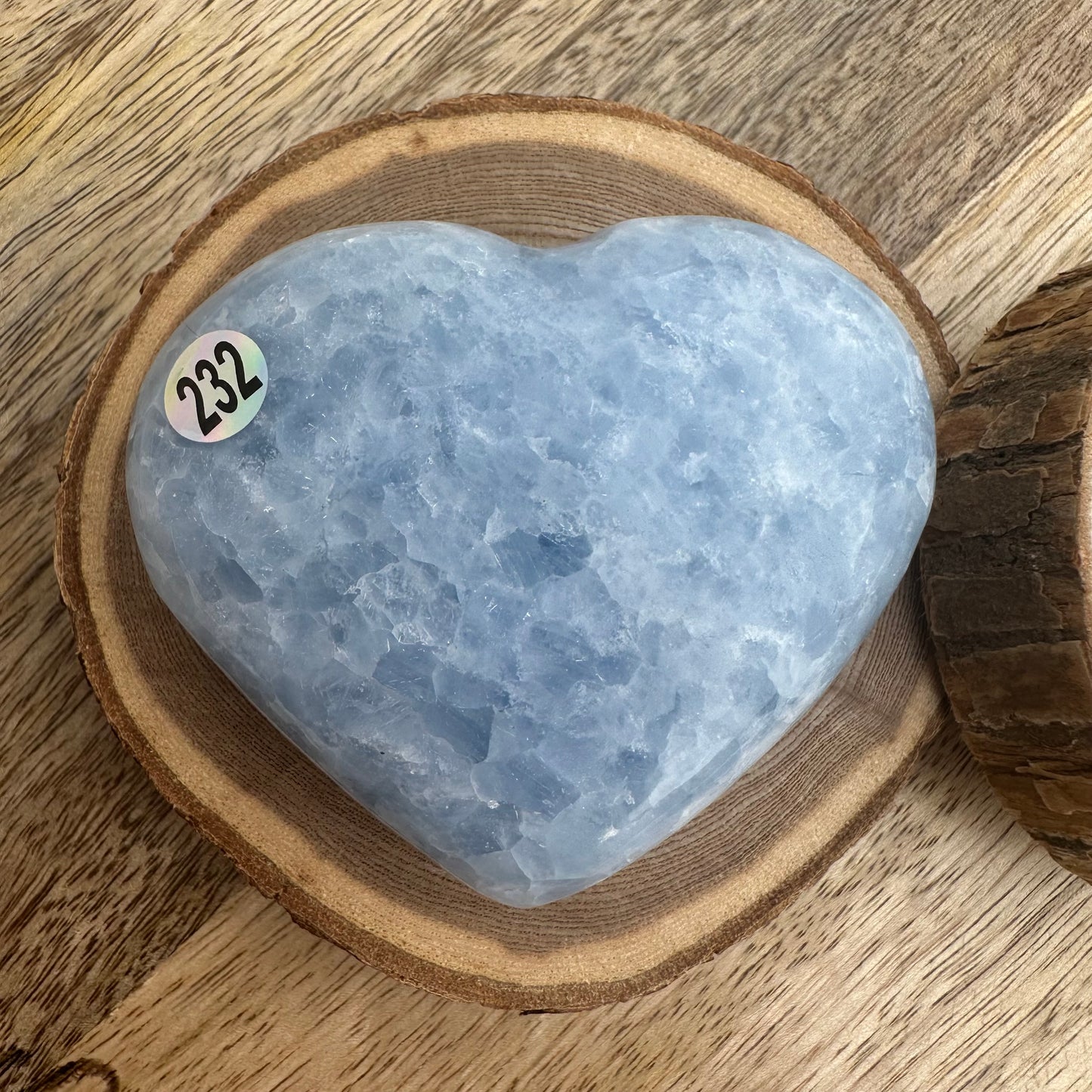 Cœur Calcite Bleue – Apaisement émotionnel & douceur du cœur (Réf. 232)-172gr