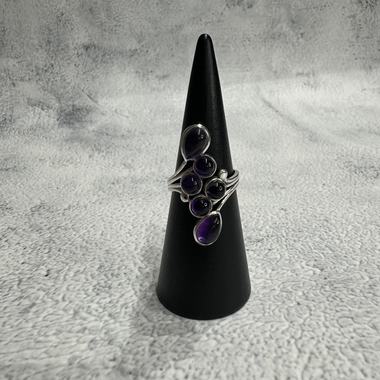 Bague argent 925 réglable Améthyste (Modèle 1)