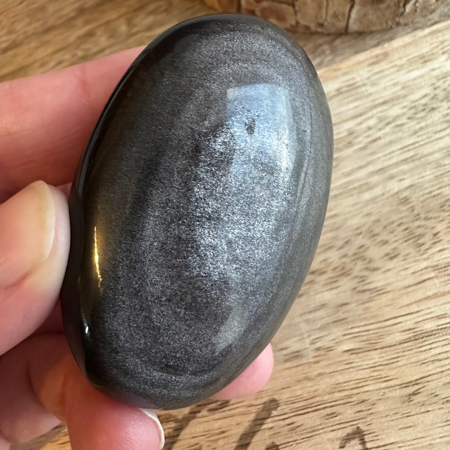 Galet Obsidienne Argentée – Protection, Libération | Réf. 307