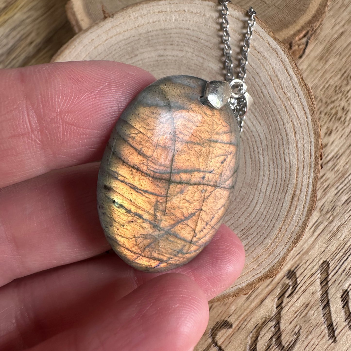 Pendentif Labradorite – Protection, Intuition et Bouclier énergétique (REF 252)