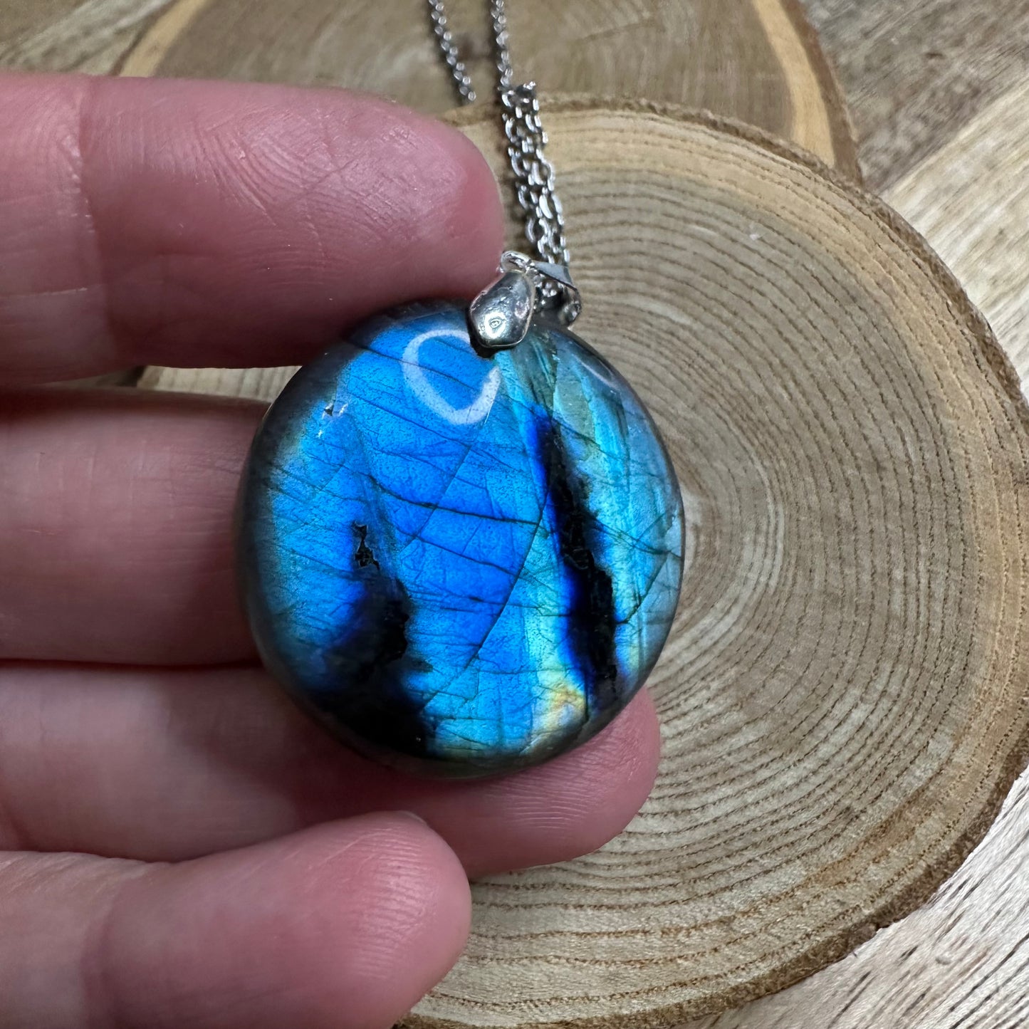 Pendentif Labradorite – Protection, Intuition et Bouclier énergétique (REF 338)