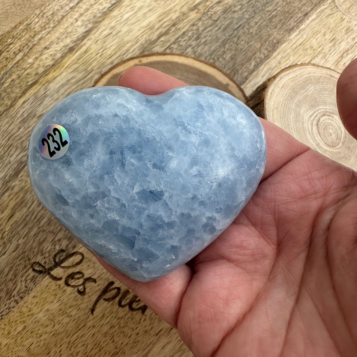 Cœur Calcite Bleue – Apaisement émotionnel & douceur du cœur (Réf. 232)-172gr
