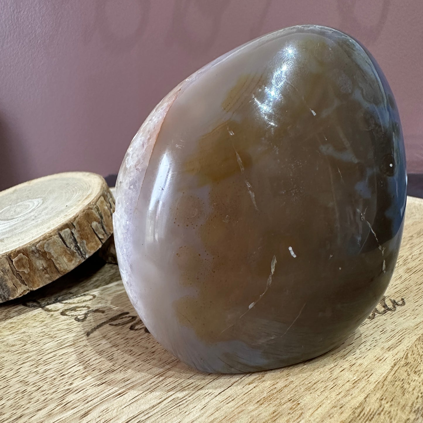 Géode d’Améthyste sur Agate – Sérénité et Harmonie de votre espace - REF 193 (0,780 gr)