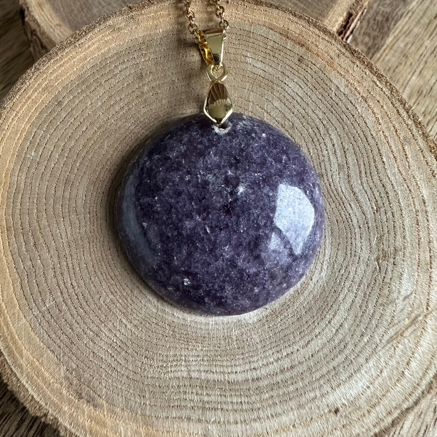 Pendentif Lépidolite – Apaisement, sommeil réparateur et sérénité intérieure (REF 391)