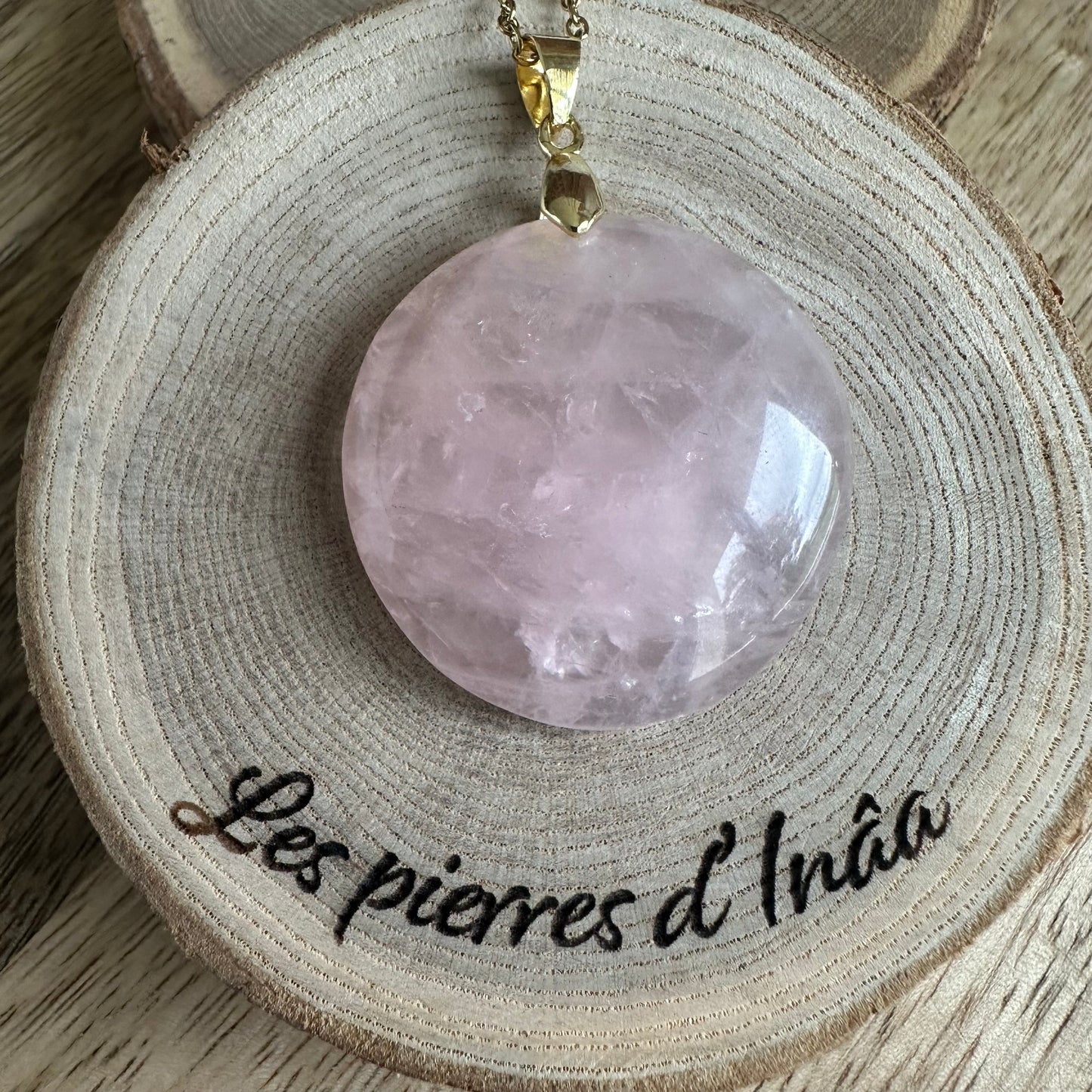 Pendentif Quartz Rose – Amour, Douceur et Guérison Émotionnelle - Ref 247