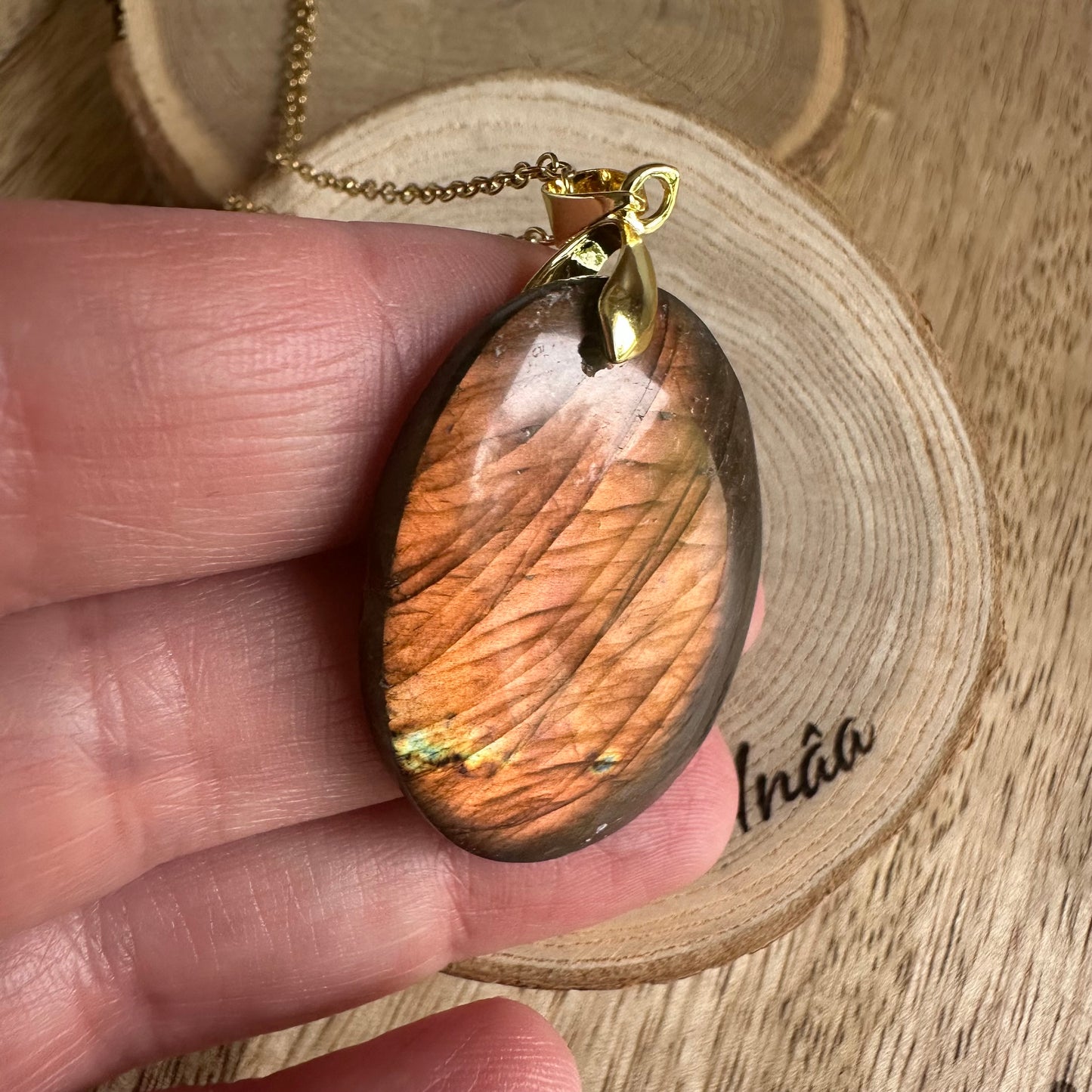 Pendentif Labradorite – Protection, Intuition et Bouclier énergétique (REF 270)