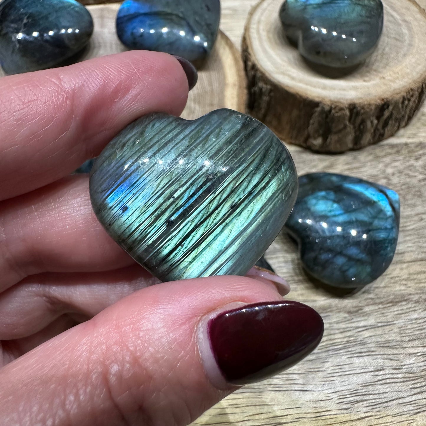 Galet Coeur Labradorite (Qualité AA)