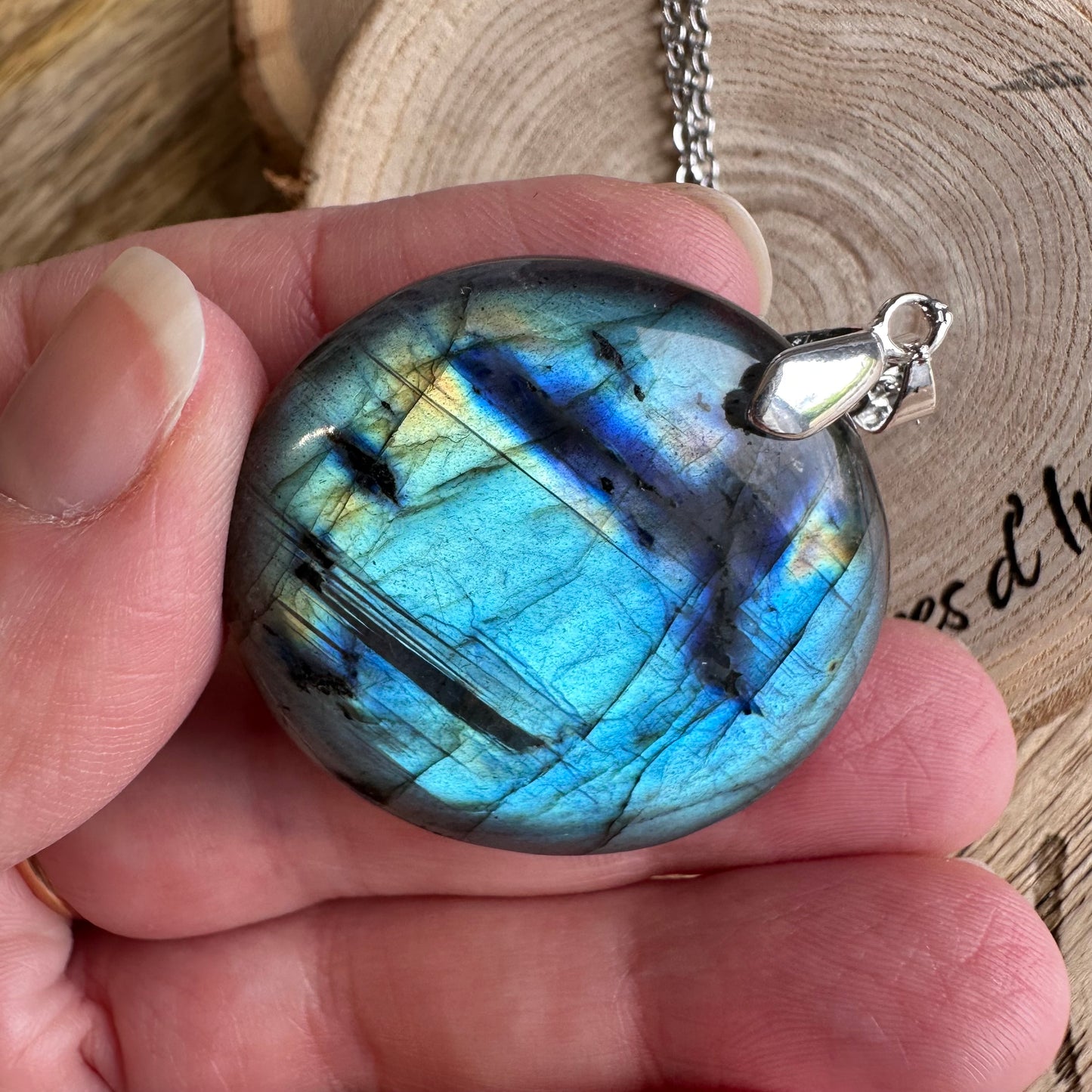 Pendentif Labradorite – Protection, Intuition et Bouclier énergétique (REF 467)