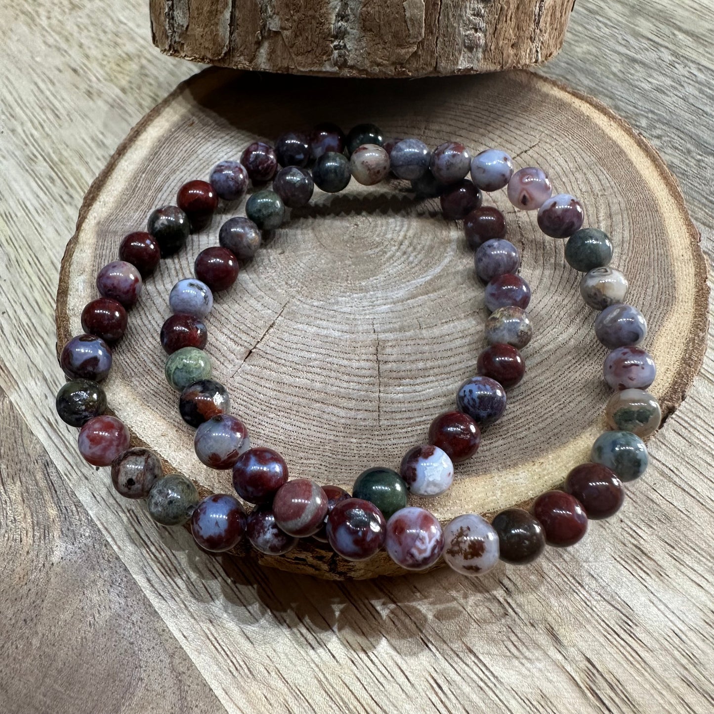 Bracelet Agate Crazy Lace Rouge 6mm – Apaisement, Confiance et Ancrage (Qualité AA)