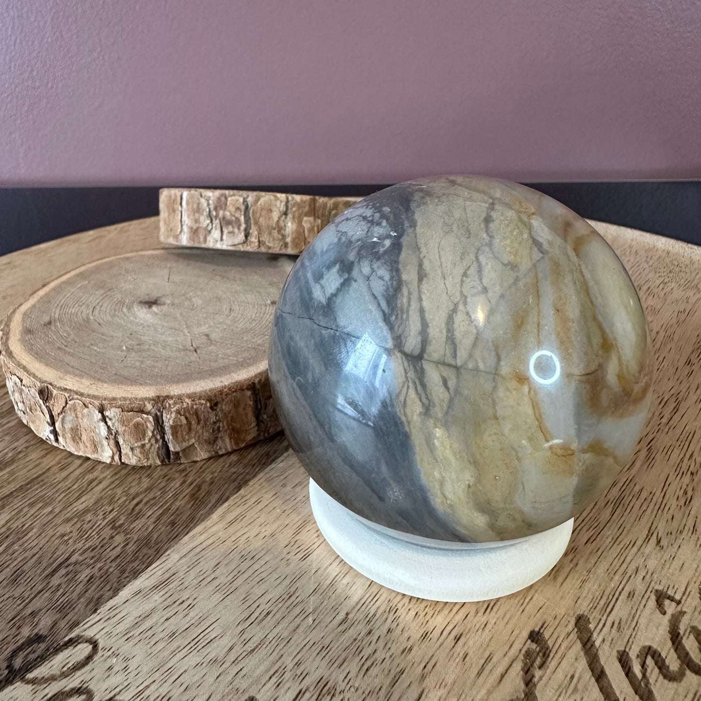 Sphère Jaspe Polychrome – Protection, Clarté et Réussite (réf 366) 460g