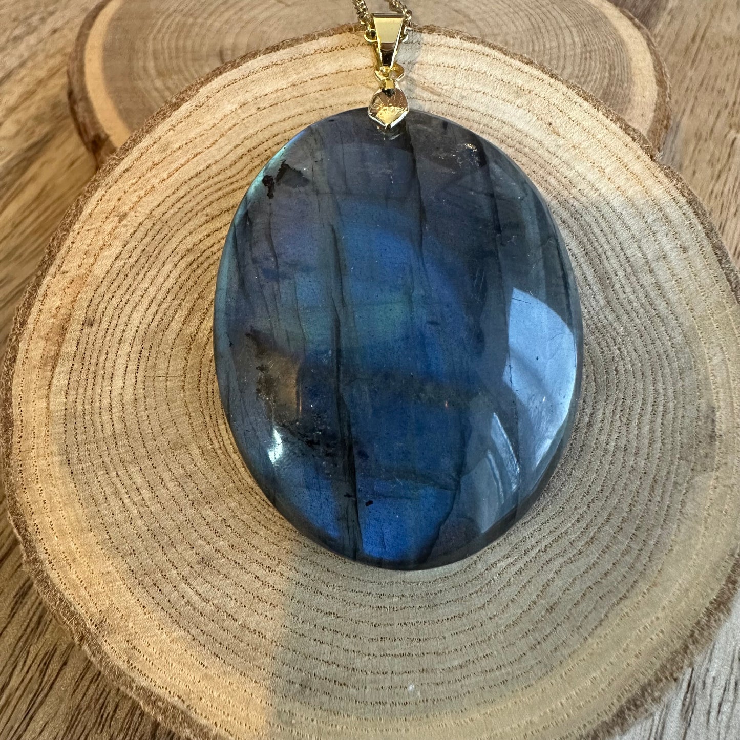 Pendentif XL Labradorite – Protection, Intuition et Bouclier énergétique (REF 406)