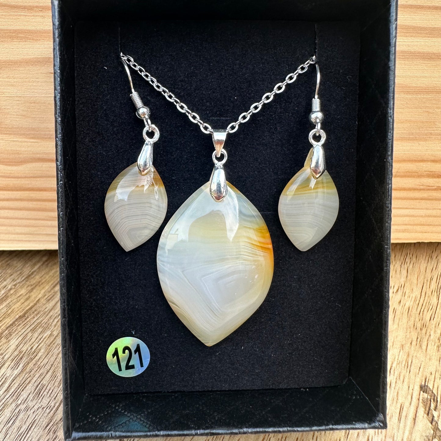 Parure Cornaline Agatifiée – Confiance, Stabilité intérieure | Réf. 121