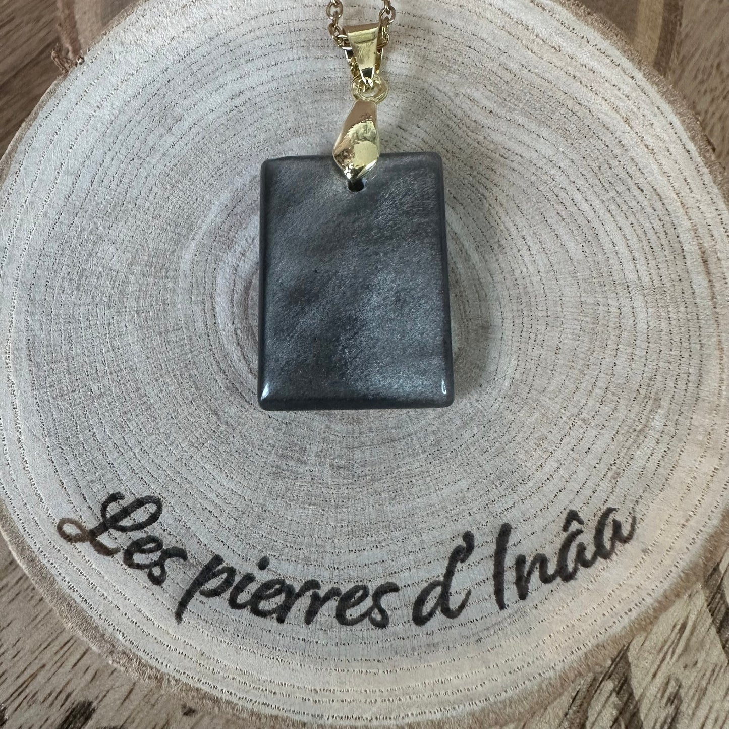 Pendentif Obsidienne Argentée – Protection, Libération | Réf. 286