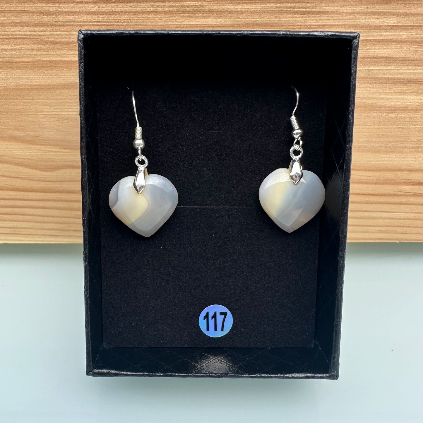 Boucles d’oreilles en Agate du Botswana – Joie de vivre et Optimisme - REF 117