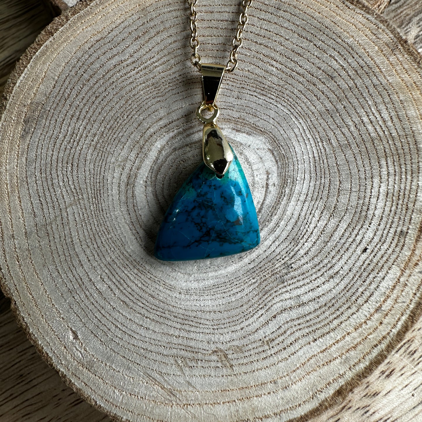 Pendentif Chrysocolle du Pérou – Pierre de paix intérieure et de transformation douce | Réf. 202