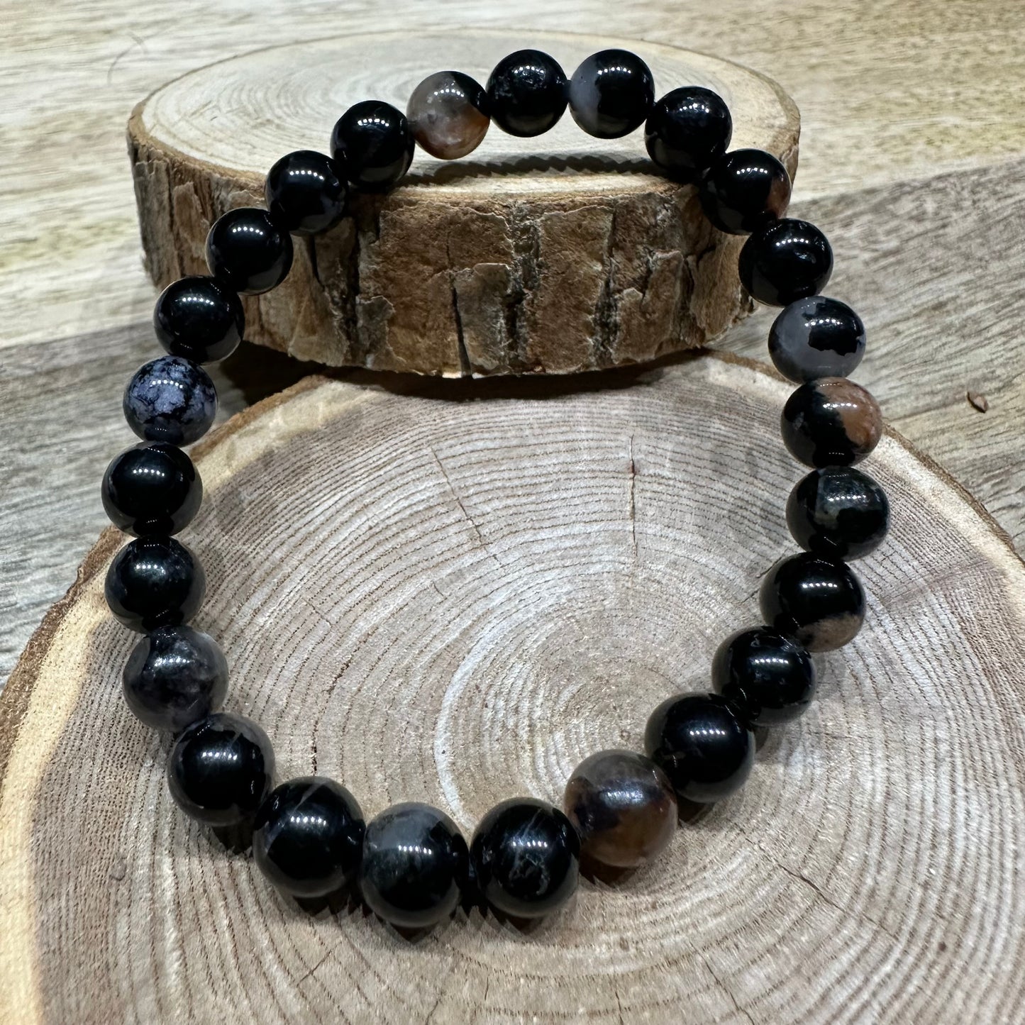Bracelet Cristal de Roche avec Tourmaline Noire 6mm – Ancrage, Protection et Purification (Qualité A)