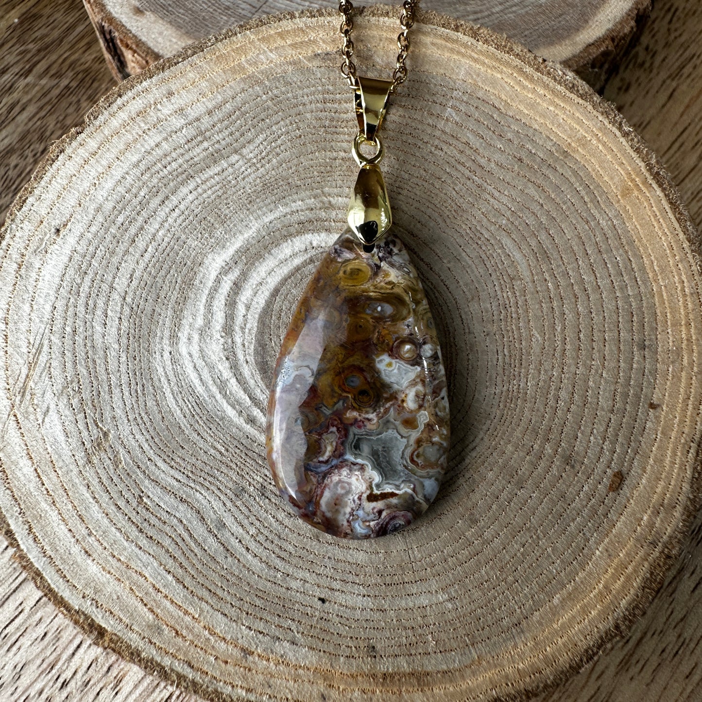 Pendentif Agate Crazy Lace – Apaisement, Confiance et Ancrage - REF:136