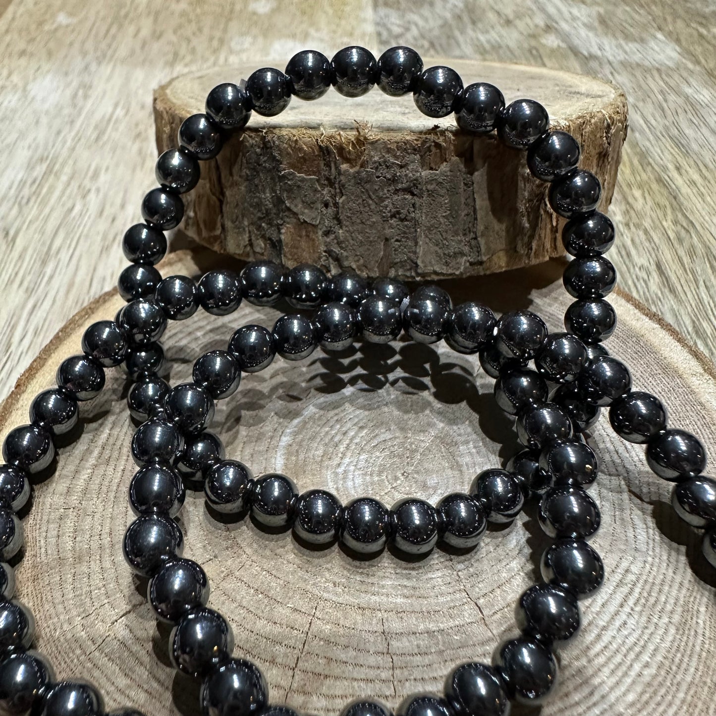 Bracelet Hématite 6mm – Confiance, Ancrage et Protection énergétique (Qualité A)