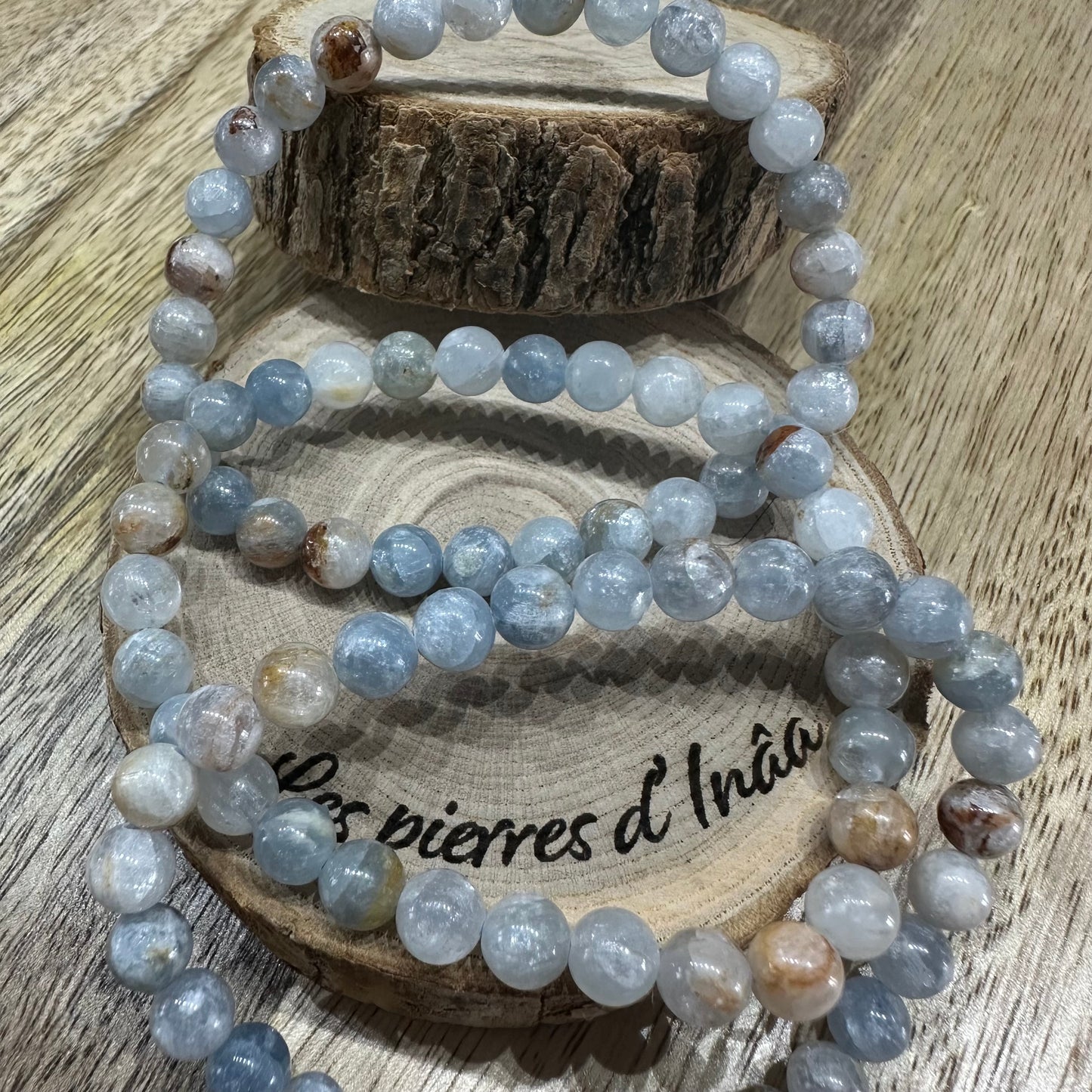 Bracelet Célestine 6mm – Pierre de Communication et d’Harmonie (Qualité A)