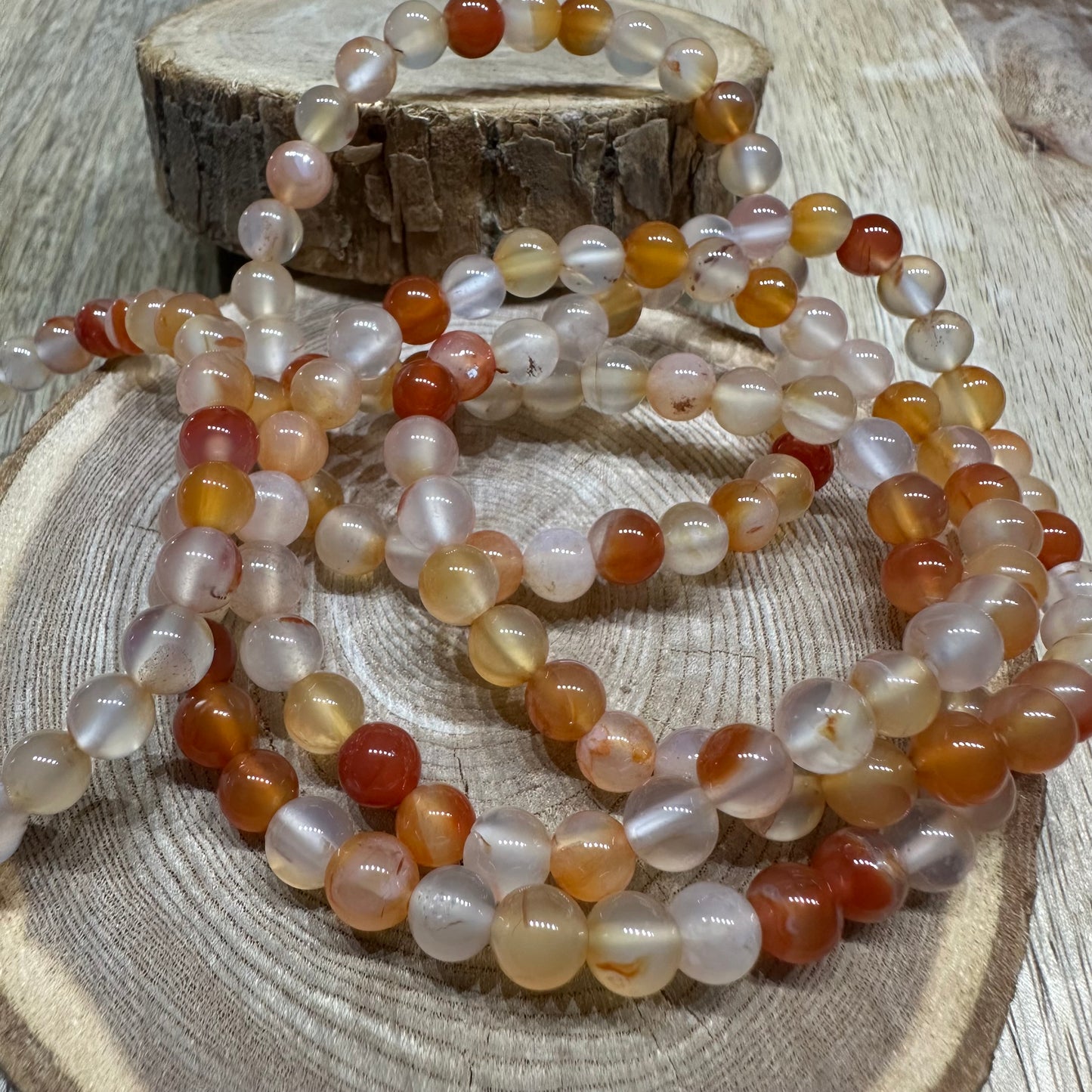 Bracelet Cornaline 6mm – Fertilité, Confiance et Créativité (Qualité A)