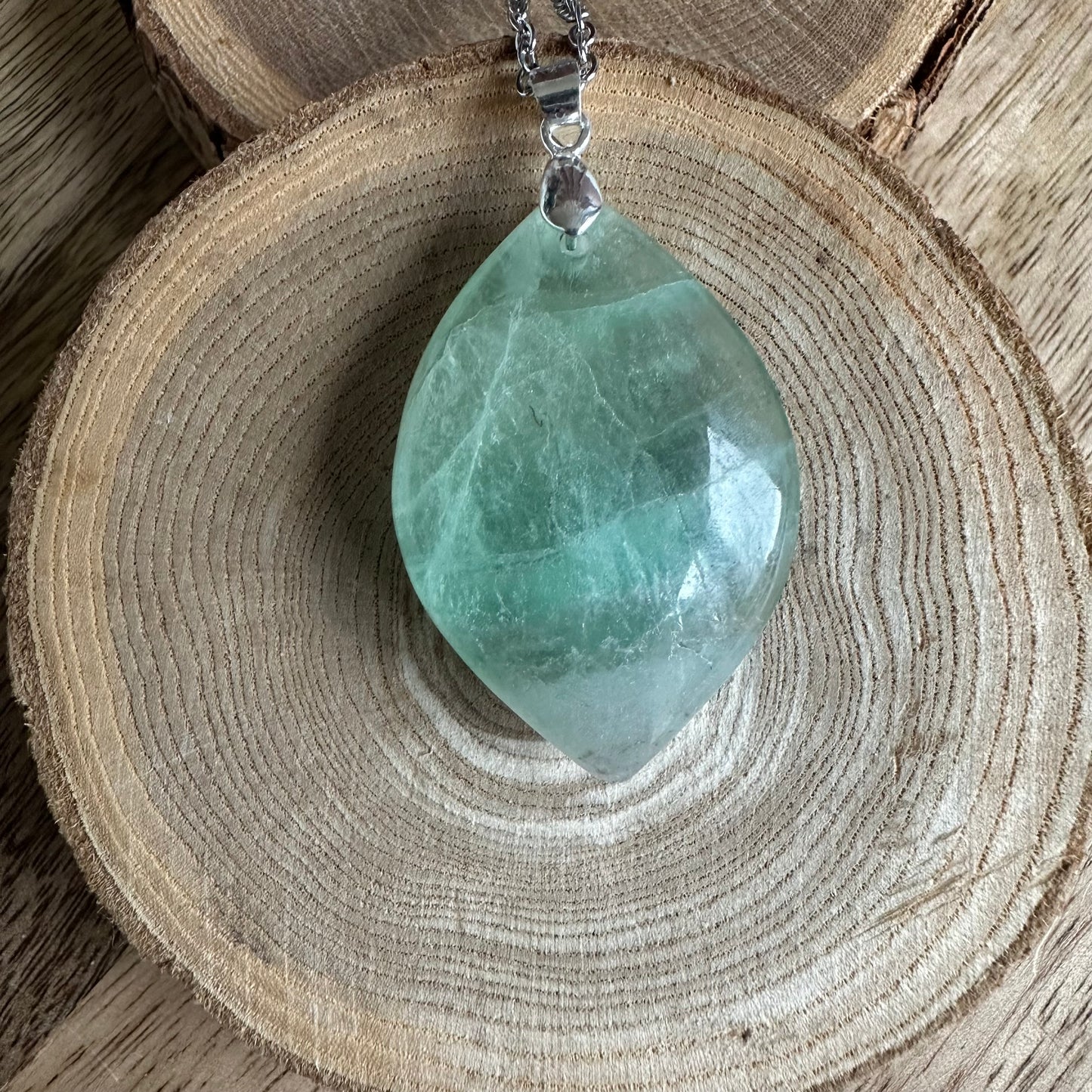 Pendentif Fluorite Verte – Clarté mentale, Décision et Protection douce Ref: 377