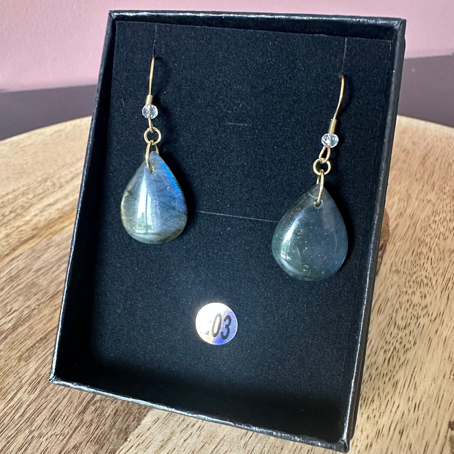Boucles d’oreilles en Labradorite – Protection et Inspiration - REF 203
