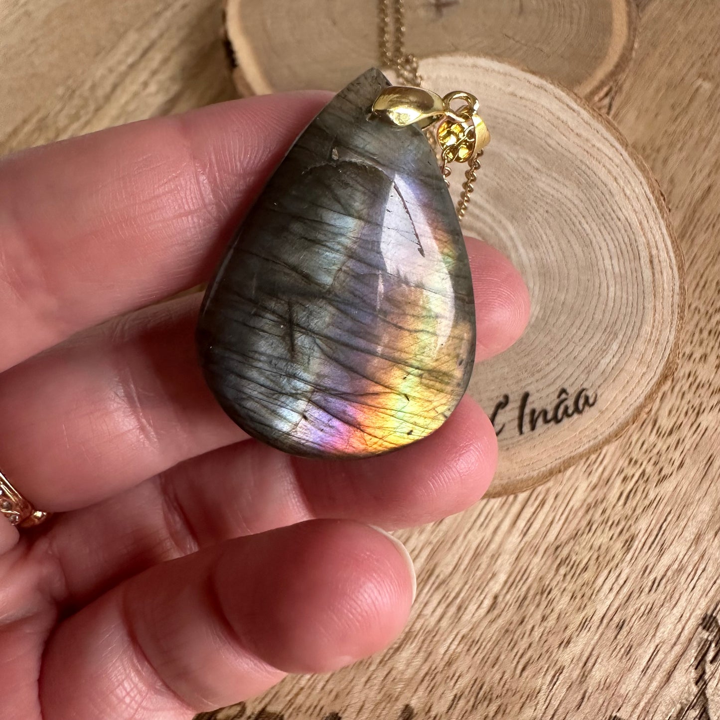Pendentif Labradorite – Protection, Intuition et Bouclier énergétique (REF 264)