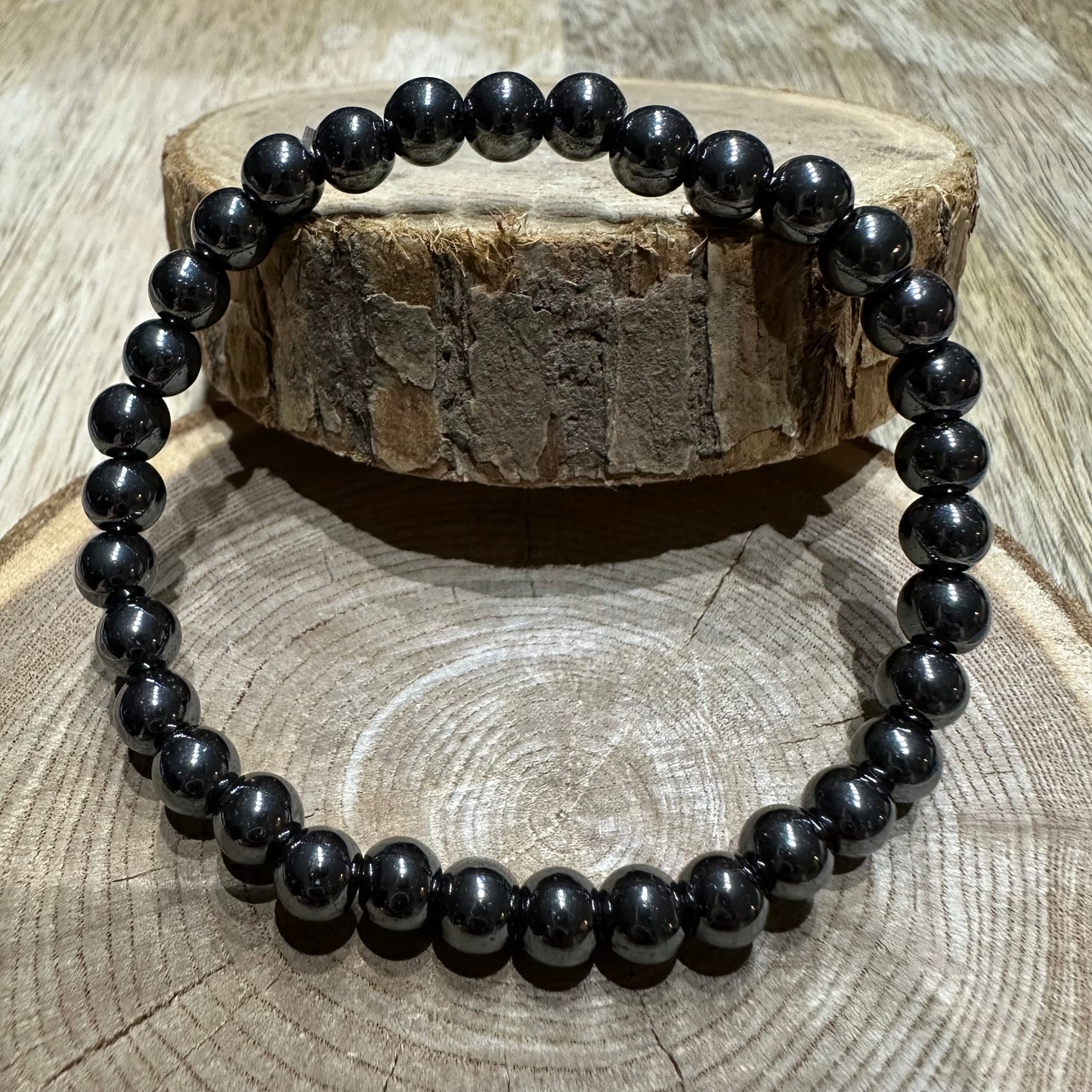 Bracelet Hématite 6mm – Confiance, Ancrage et Protection énergétique (Qualité A)
