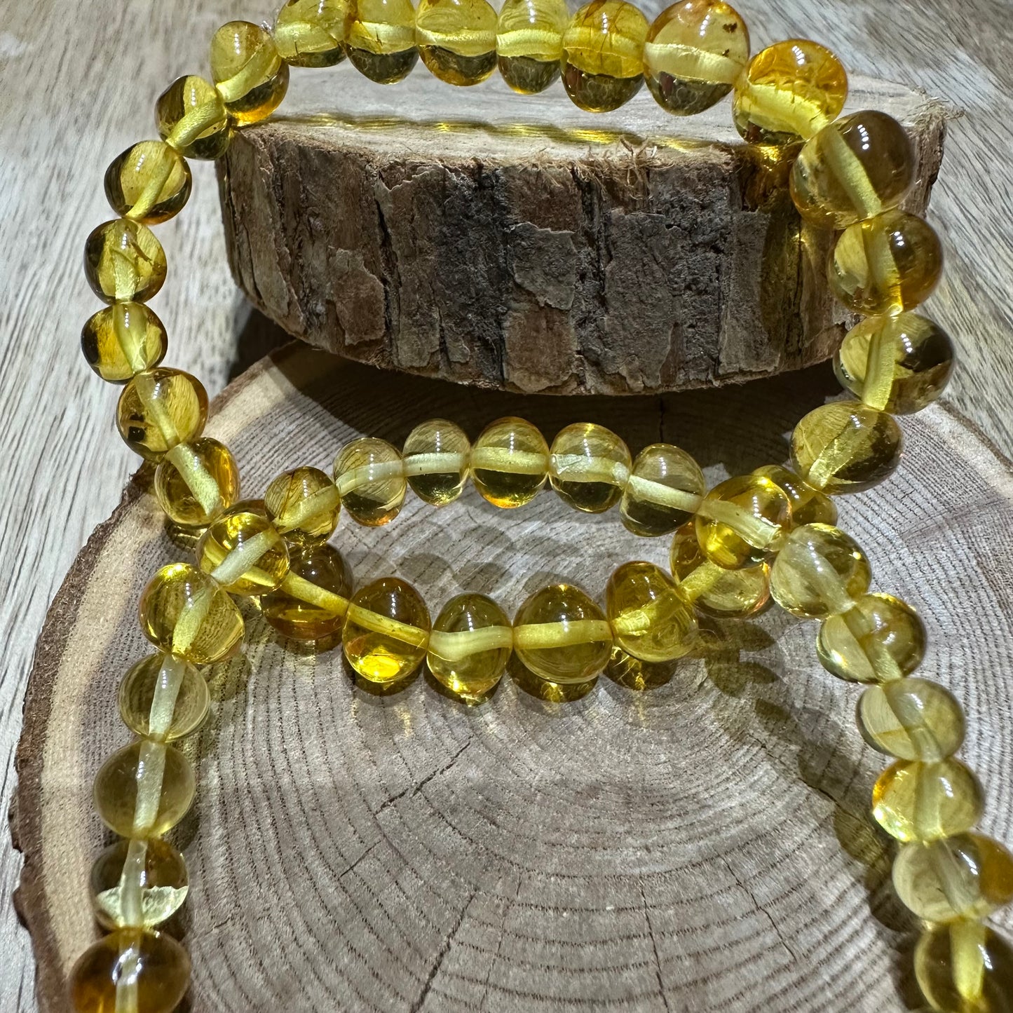 Bracelet Ambre Jaune 6mm – Concentration, Vitalité et Sérénité (Qualité AA+)