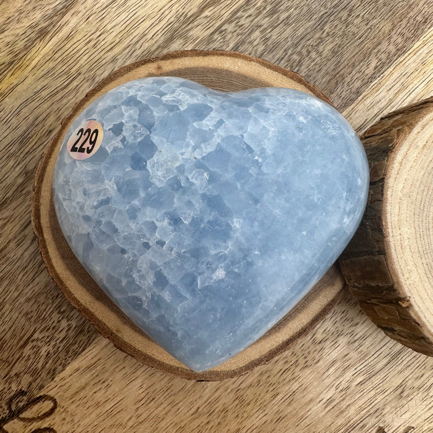Cœur Calcite Bleue – Apaisement émotionnel & douceur du cœur (Réf. 229)-258gr