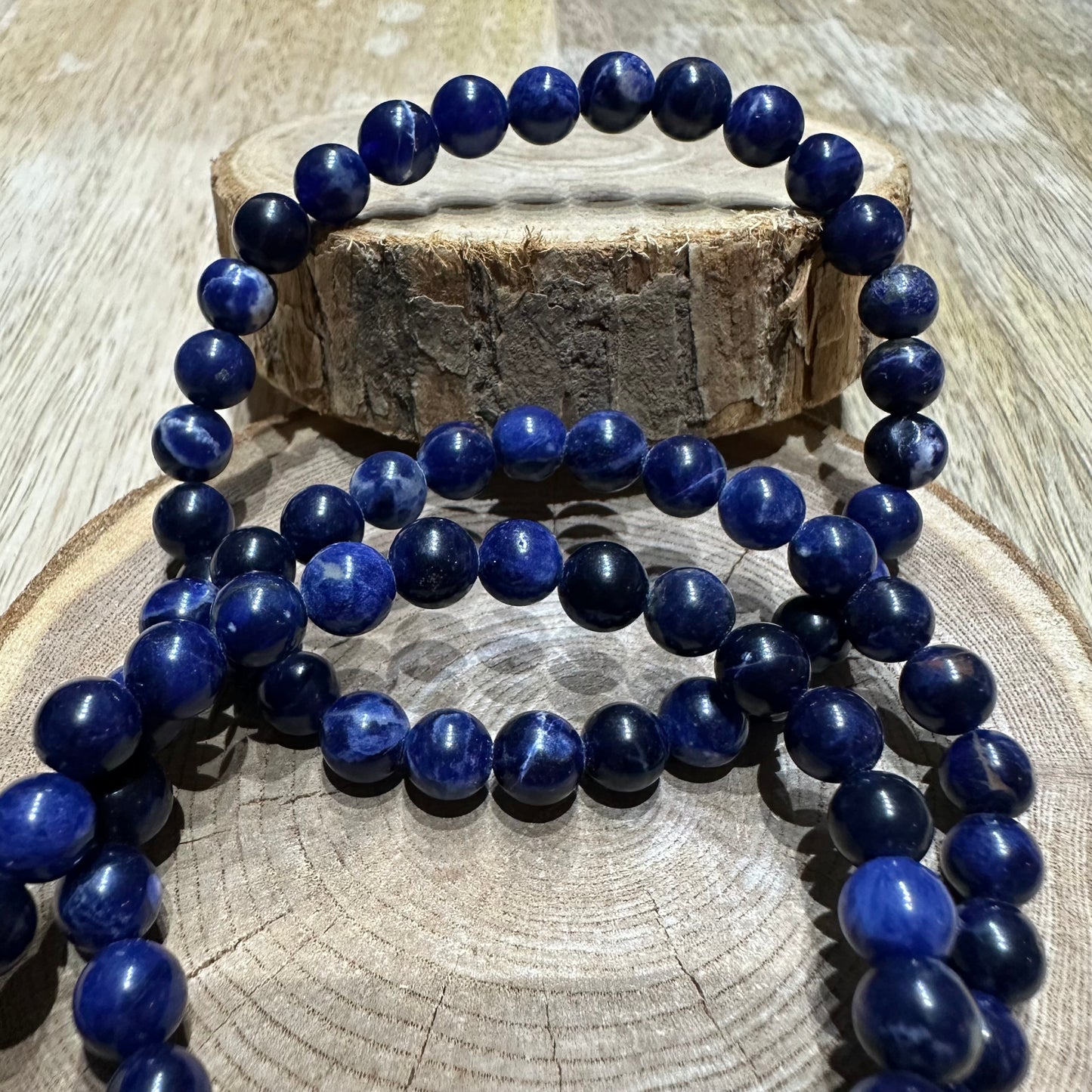 Bracelet Sodalite Namibie 6mm – Lâcher prise, Intuition et Acceptation de soi (Qualité AA)