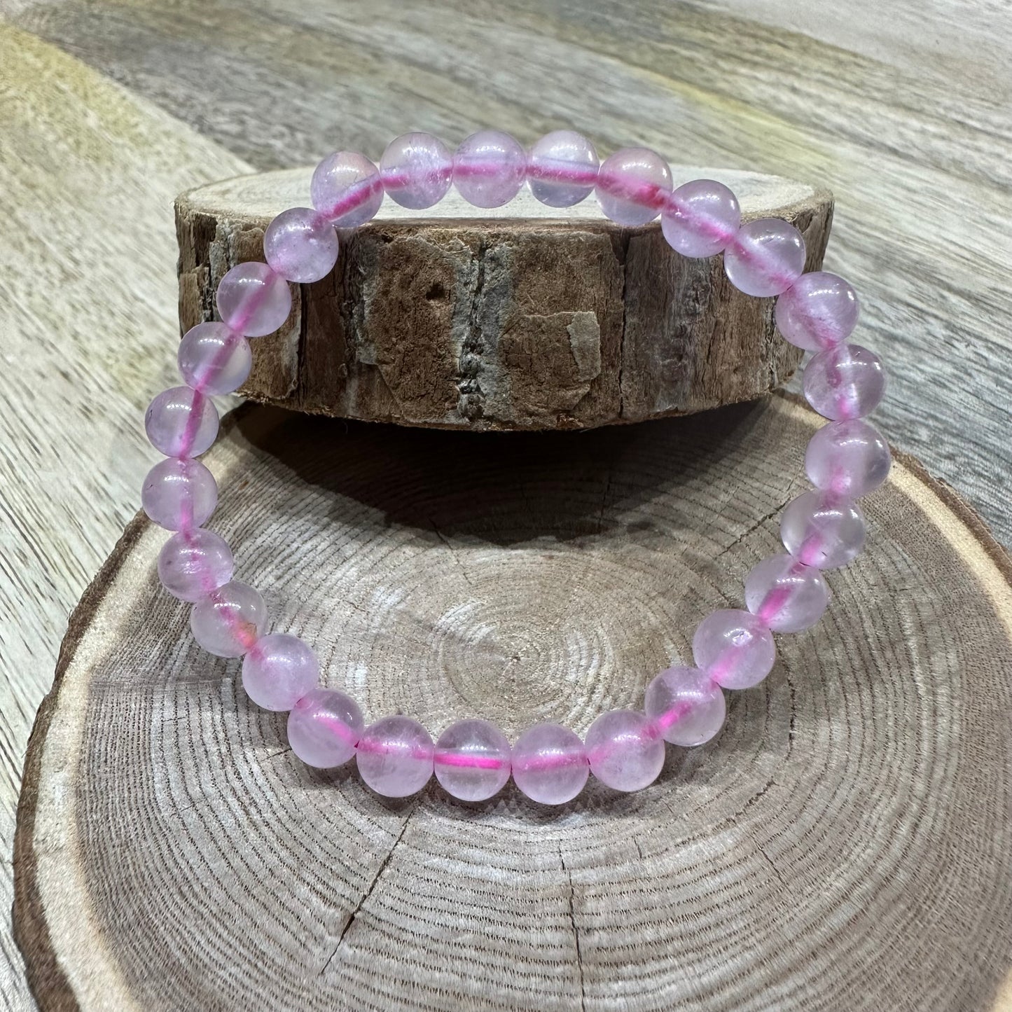 Bracelet Quartz Rose du Brésil 6mm – Amour, apaisement et confiance en soi (Qualité A)