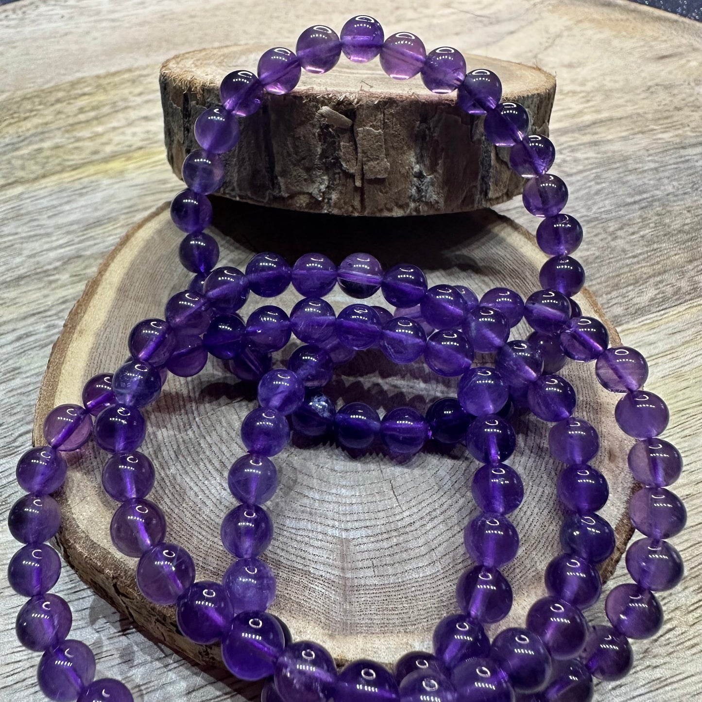 Bracelet Améthyste Brésil 6mm – Apaisement, sagesse et sommeil réparateur (Qualité AA)