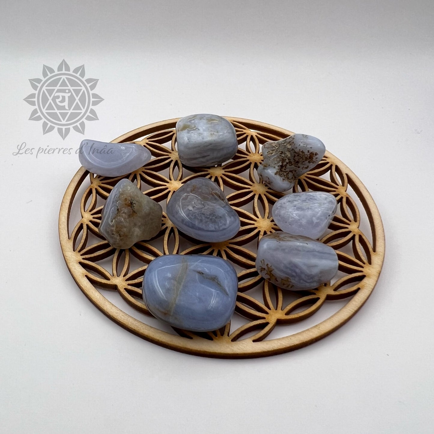 Pierres roulées calcédoine bleue(Qualité EXTRA)