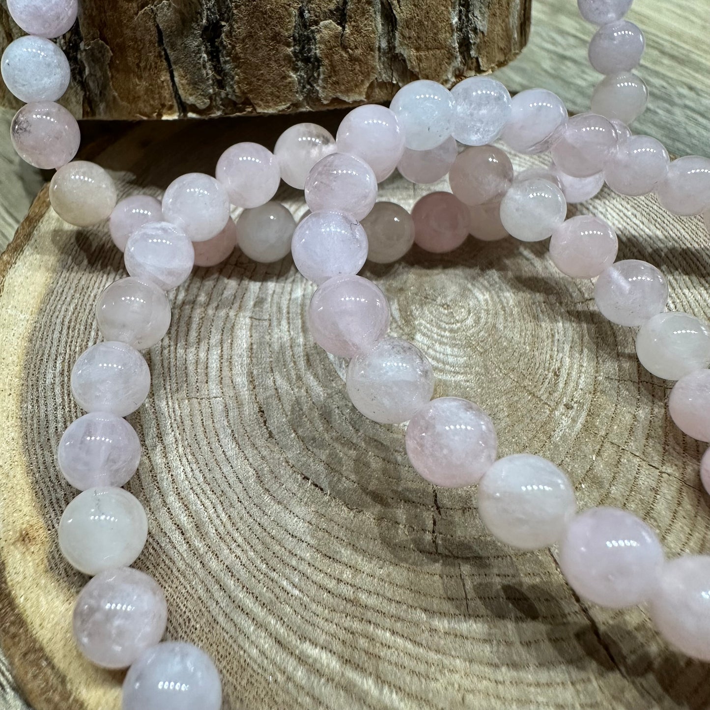Bracelet Morganite 6mm – Estime de soi, Guérison émotionnelle et Épanouissement (Qualité AA)