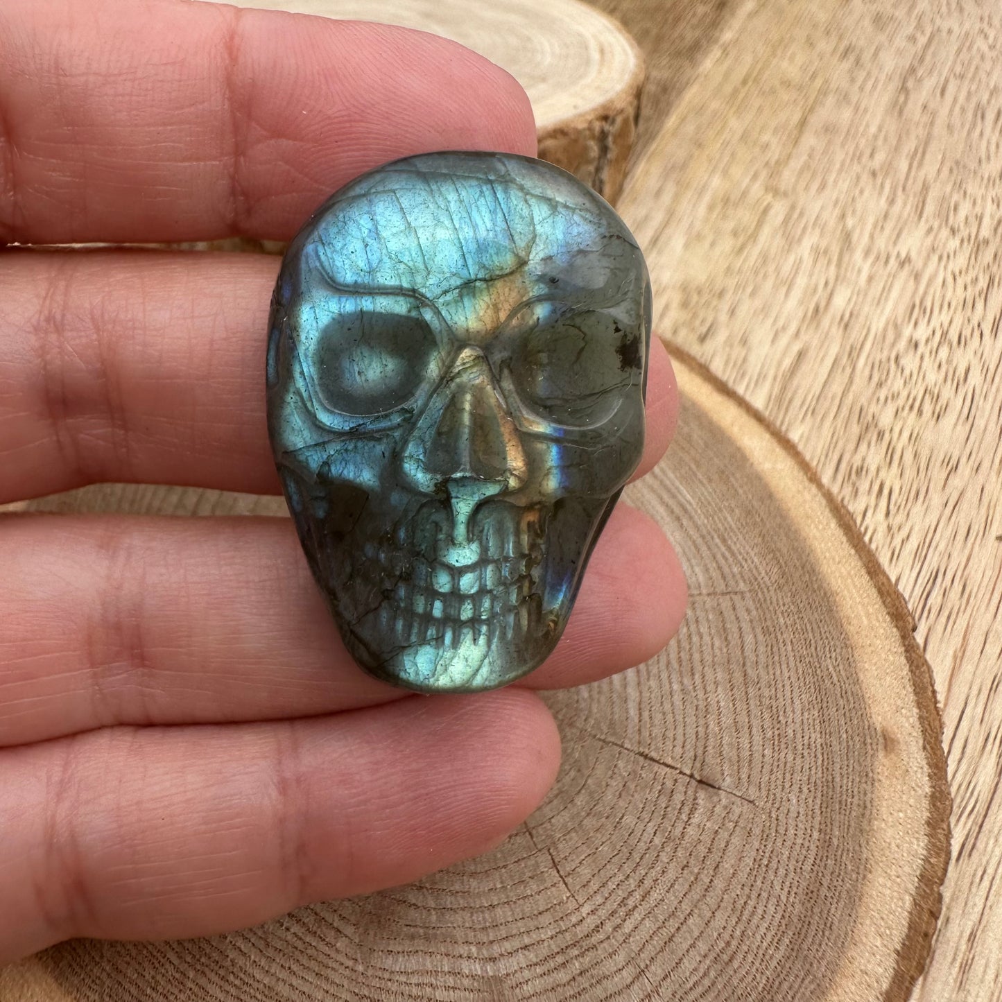 Tête de mort en Labradorite – Protection et Intuition - RRF 67