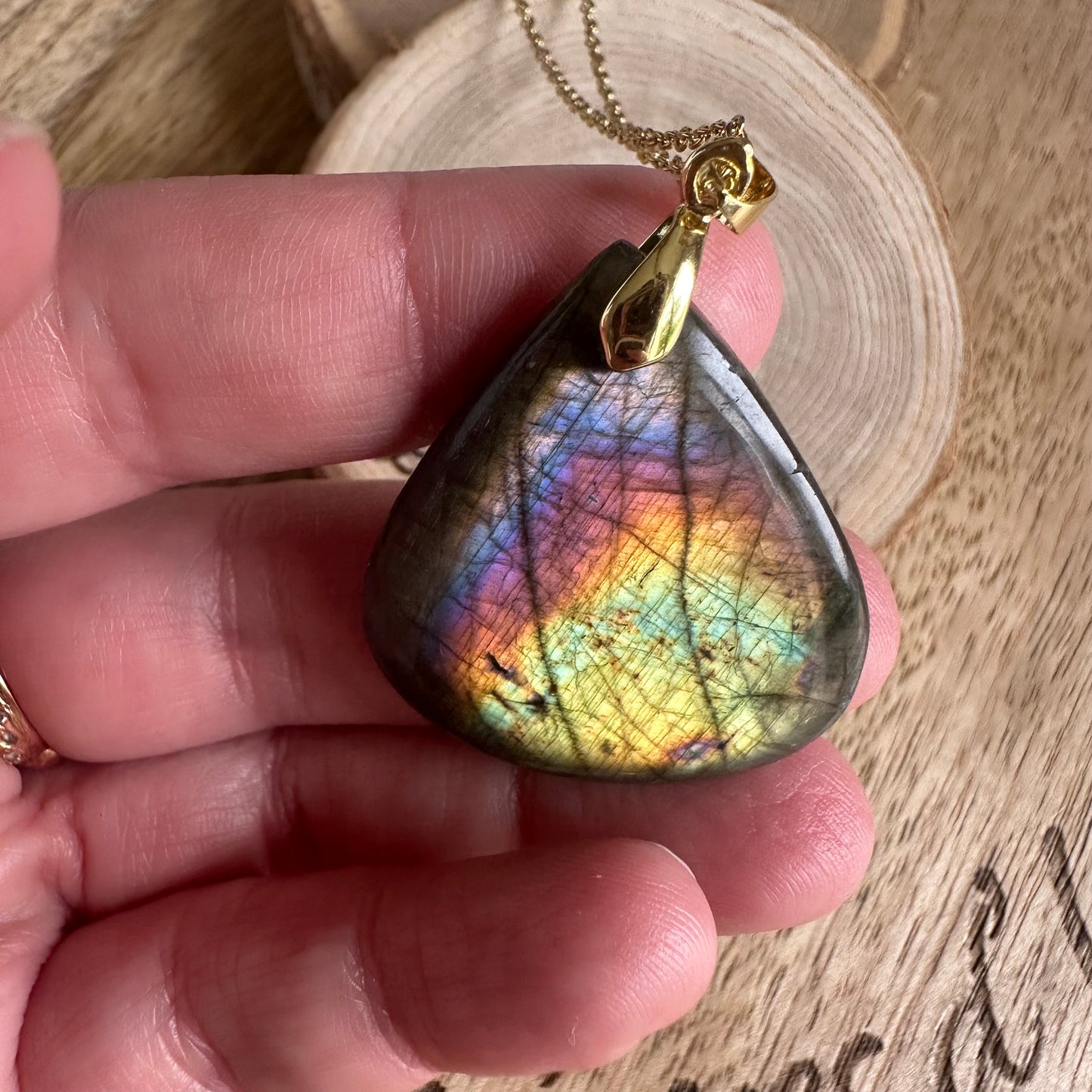 Pendentif Labradorite – Protection, Intuition et Bouclier énergétique (REF 272)