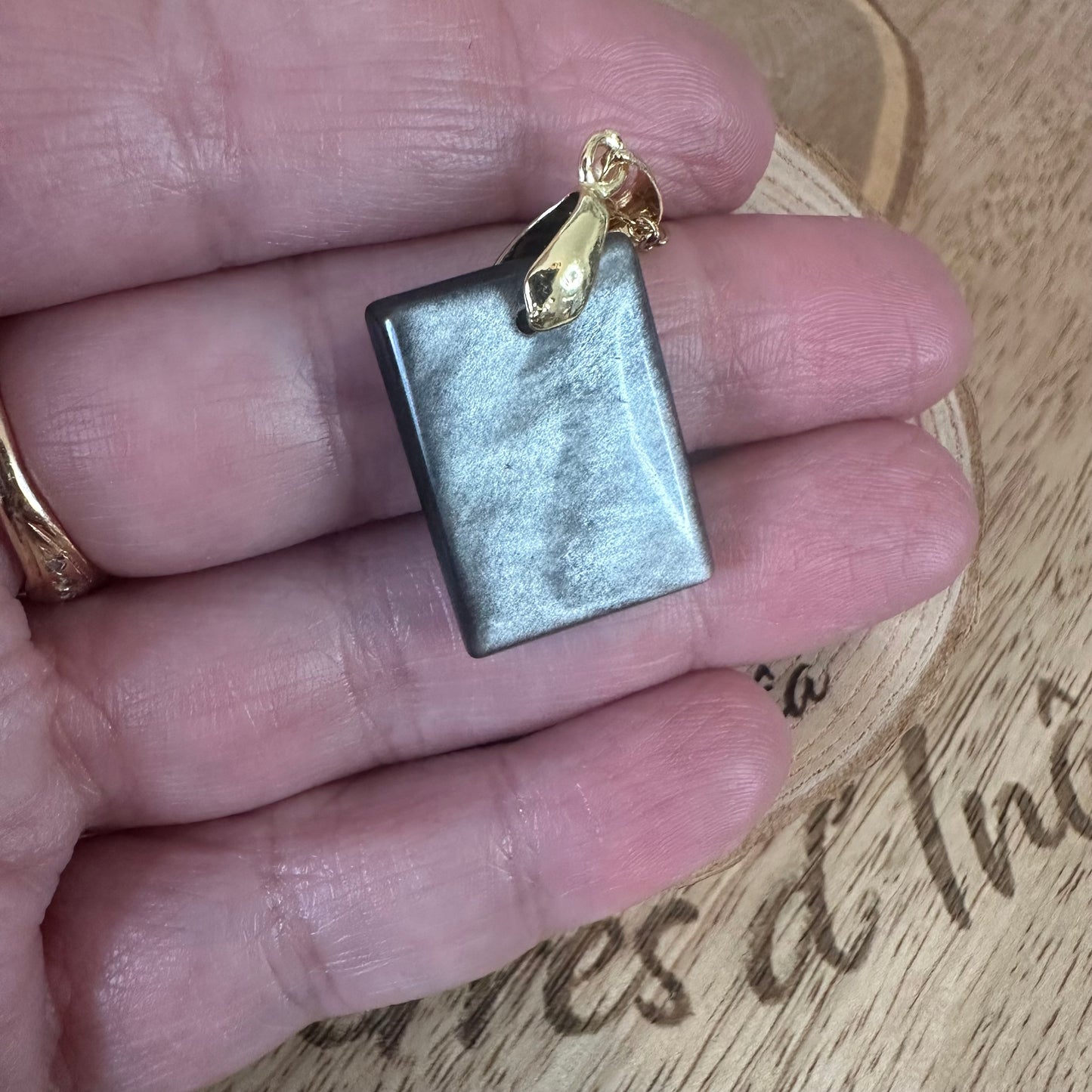 Pendentif Obsidienne Argentée – Protection, Libération | Réf. 286
