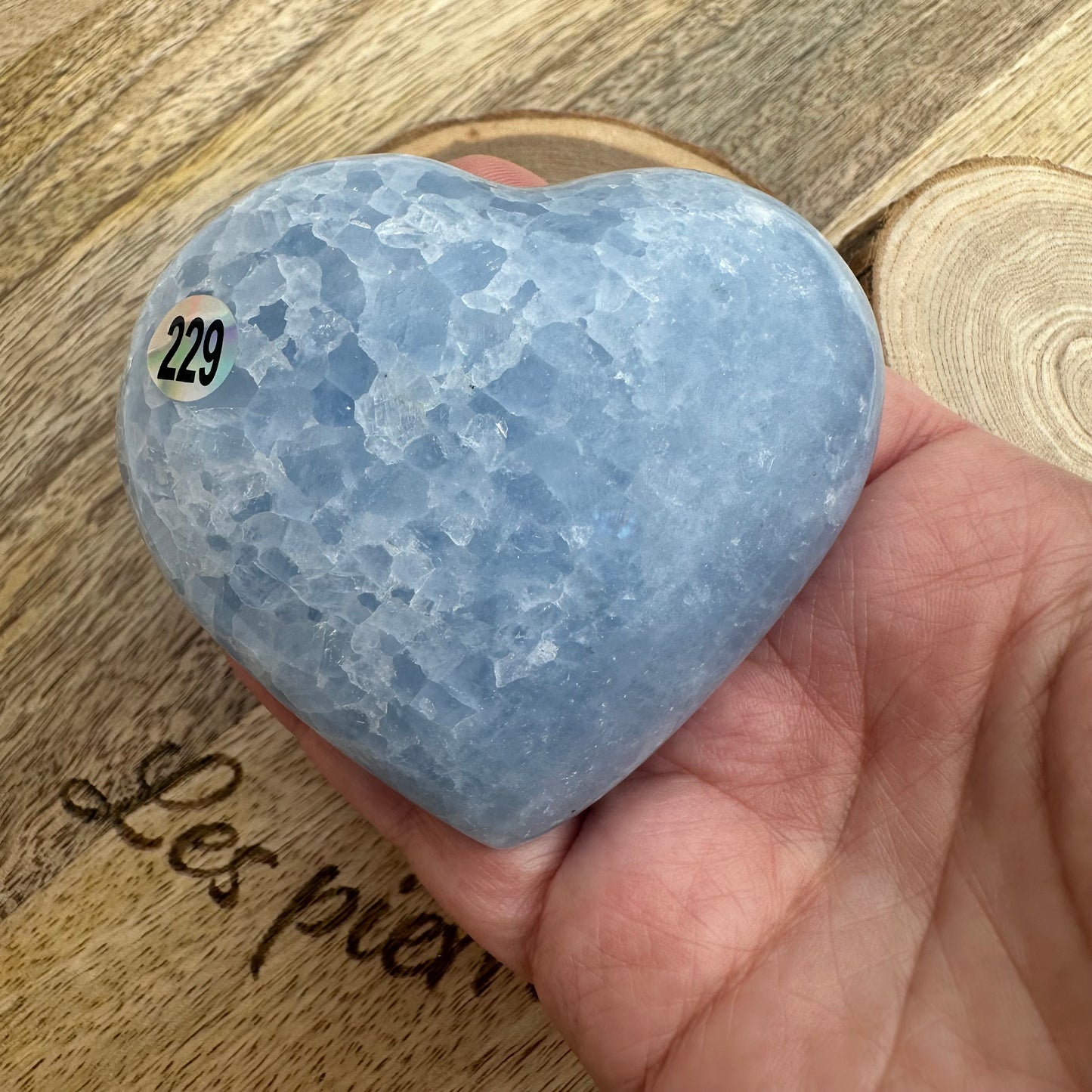 Cœur Calcite Bleue – Apaisement émotionnel & douceur du cœur (Réf. 229)-258gr
