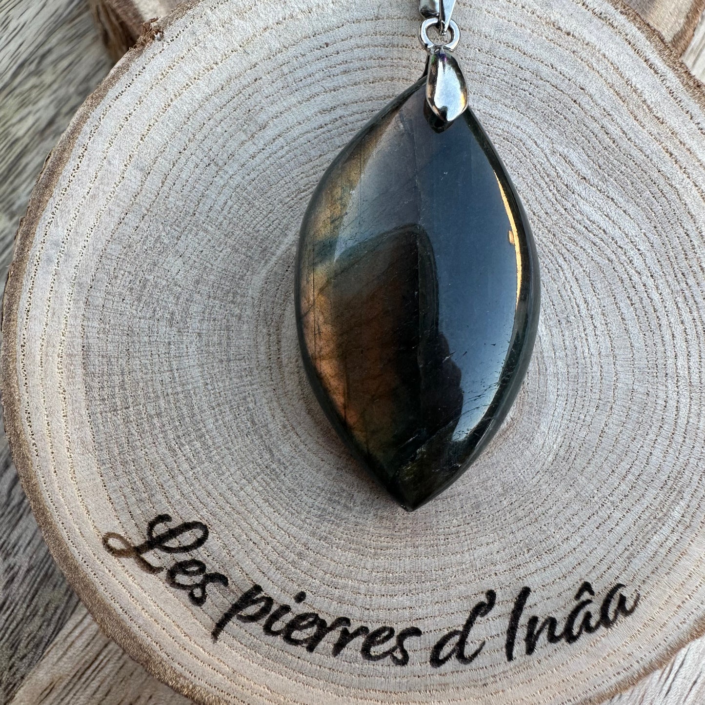 Pendentif Labradorite – Protection, Intuition et Bouclier énergétique (REF 196)