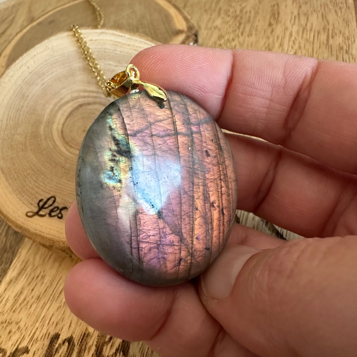 Pendentif Labradorite – Protection, Intuition et Bouclier énergétique (REF 243)