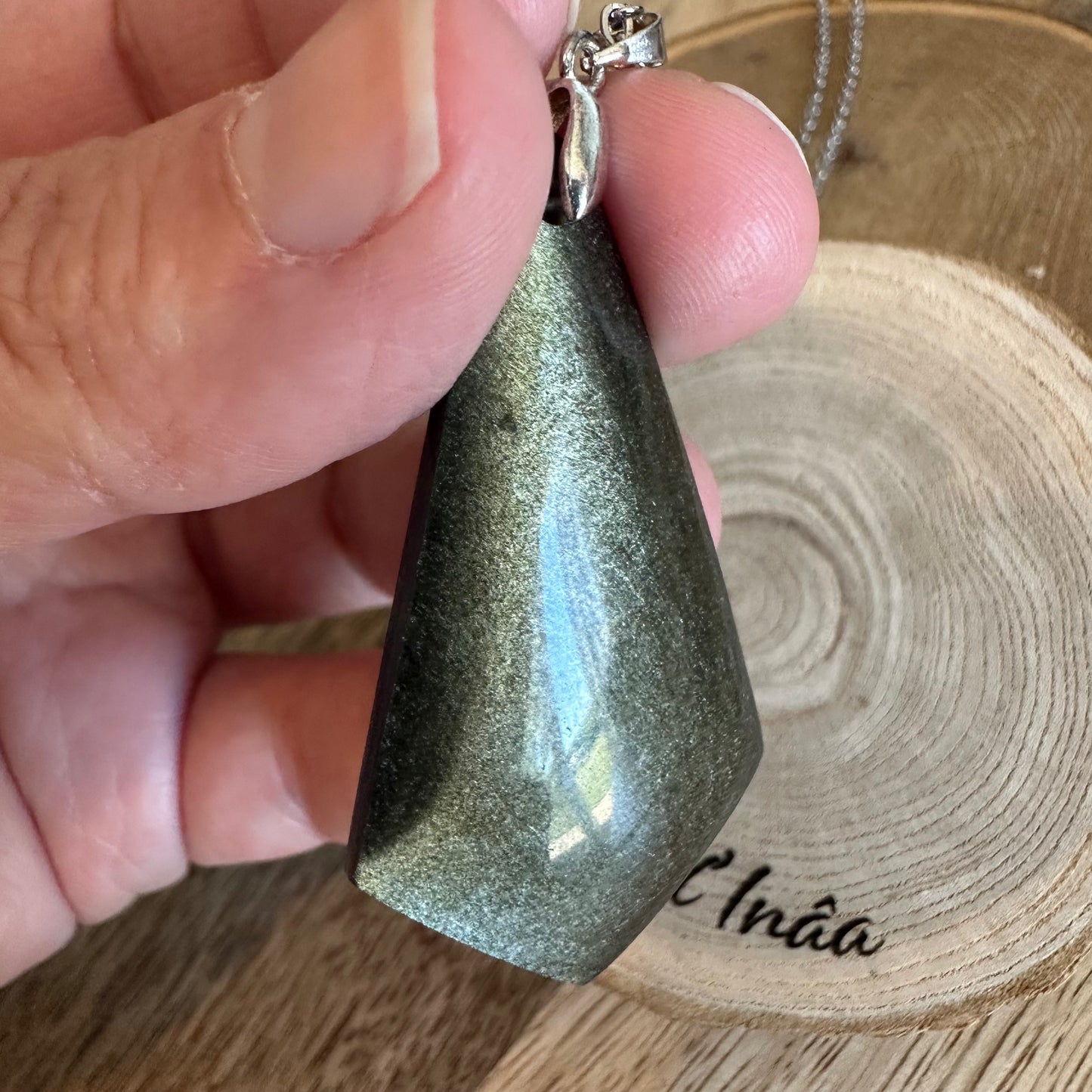 Pendentif en Obsidienne Dorée – Pierre de libération émotionnelle et d’ancrage puissant | Réf. 229