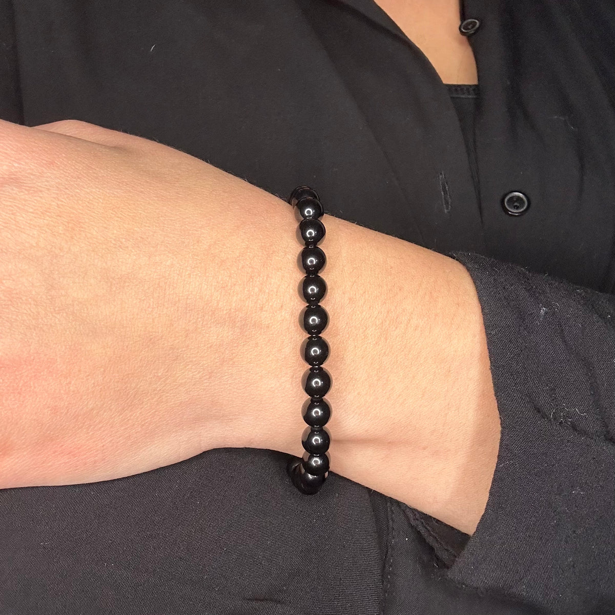Bracelet Spinelle Noire 6mm - Protection, ancrage, libération