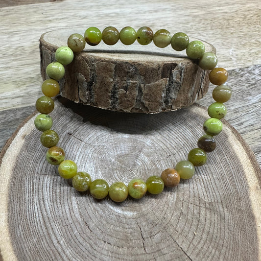 Bracelet Opale Verte 6mm – Émotions, Lâcher-prise et Éveil énergétique (Qualité AA)