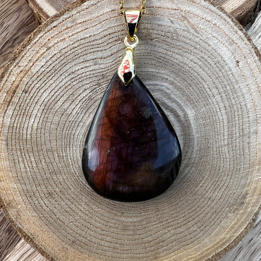 Pendentif Labradorite  – Protection, Intuition et Bouclier énergétique (REF 220)