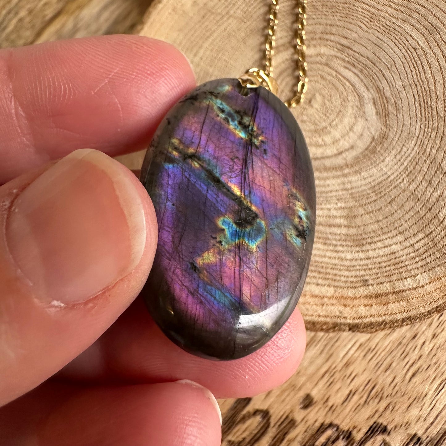 Pendentif Labradorite  – Protection, Intuition et Bouclier énergétique (REF 356)