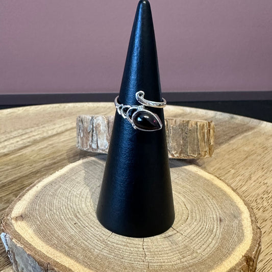 Bague Argent  Grenat Rouge – Vitalité, Courage et Ancrage (Modèle évolution)